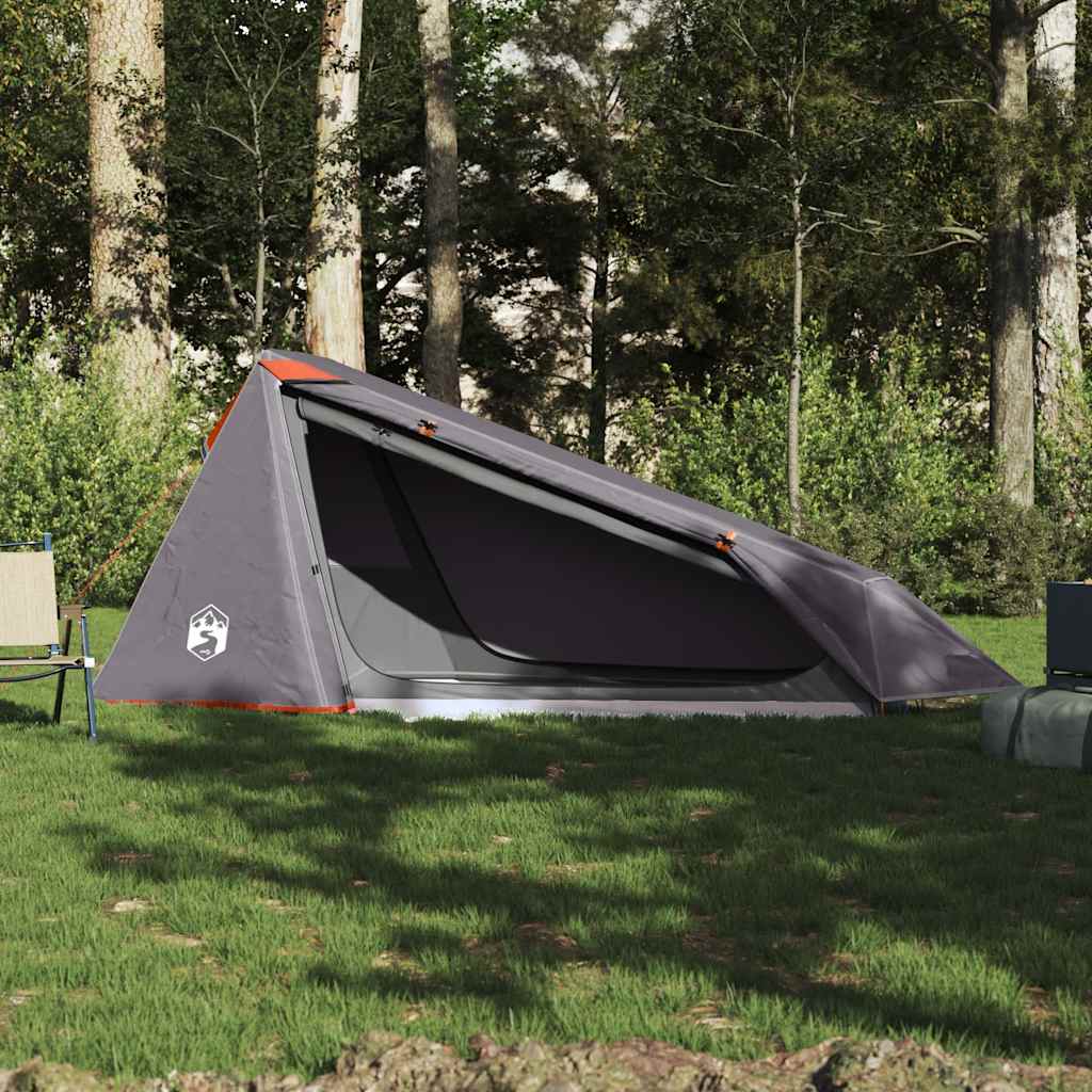 Tenda a tunnel Vidaxx per 1 persona impermeabile grigia e arancione