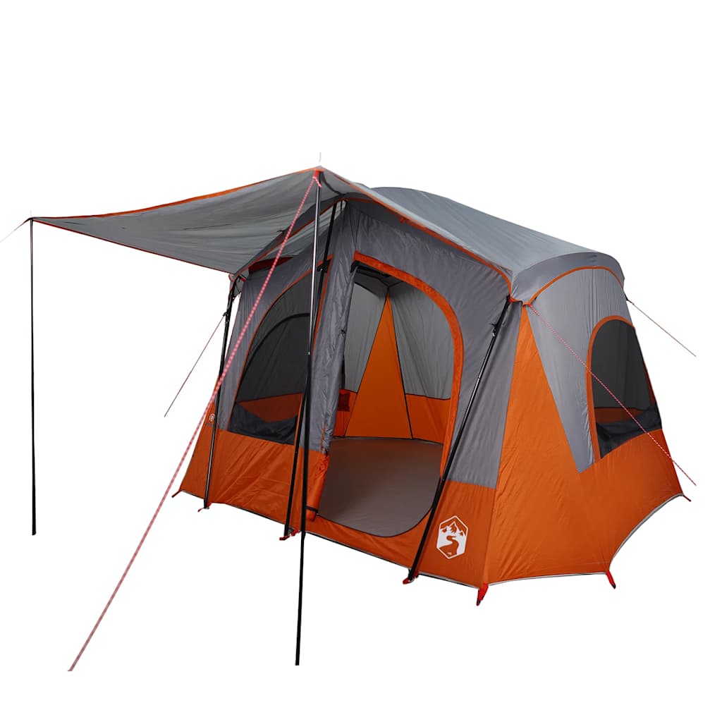 Vidaxl Tenda 5 persone impermeabili grigio e arancione