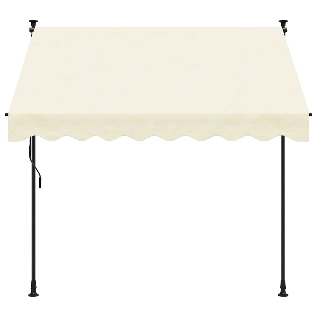 Vidaxl Luifel Extendible 250x150 cm tessuto e crema in acciaio