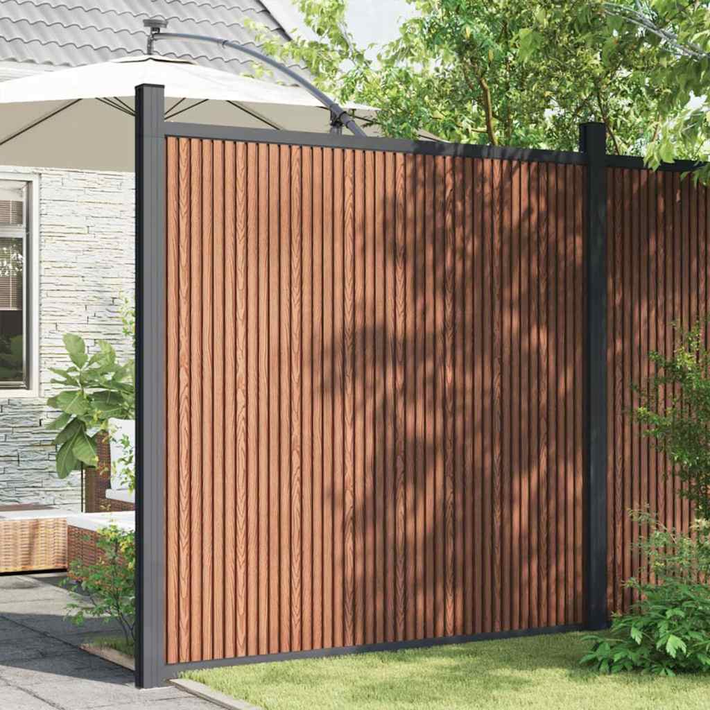 Panel de valla vidaxxl 173x186 cm hkc marrón