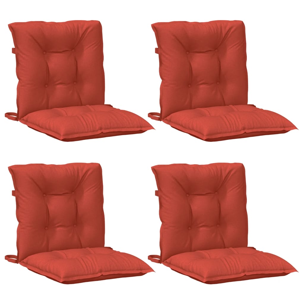 Cuscini da sedia Vidaxl 4 pezzi Bassdo schiena 100x50x7 cm Rosso misto misto
