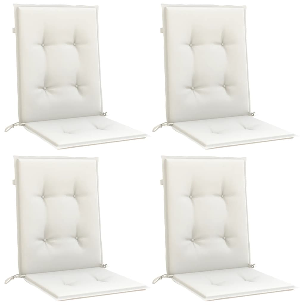 Cuscini da sedia Vidaxl 4 pezzi Bassa schiena 100x50x4 cm Crema miscelata