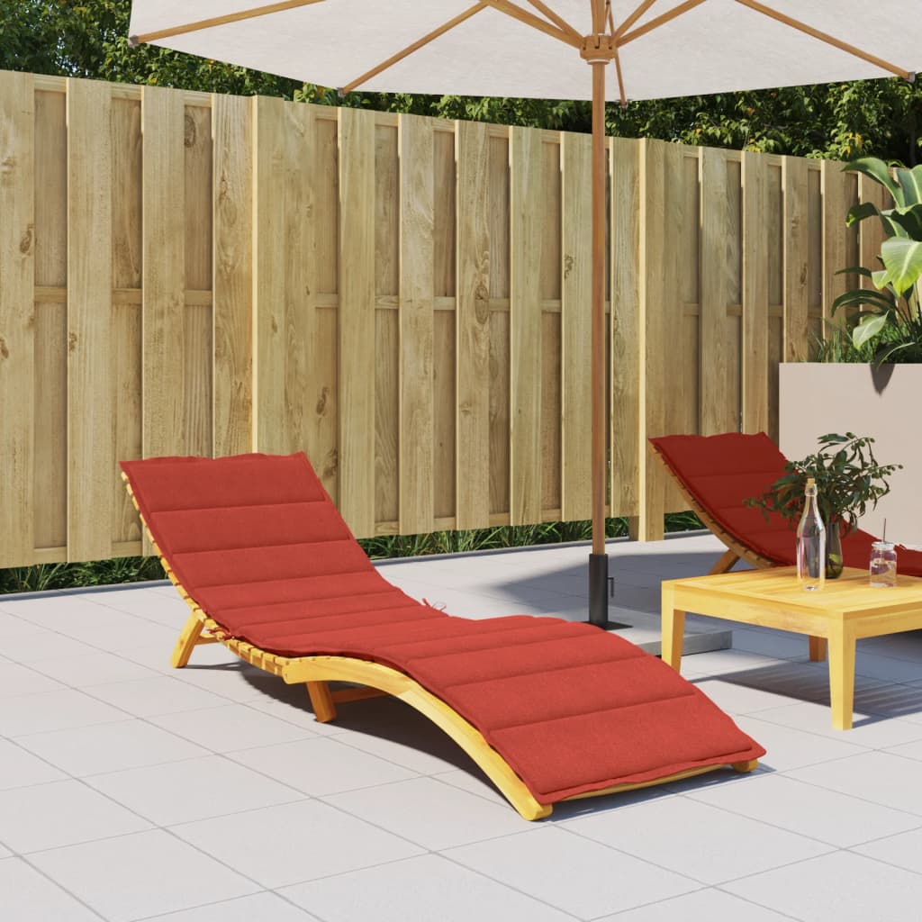 Vidaxl Rounger Cushion 200x50x4 cm de tela mixta roja