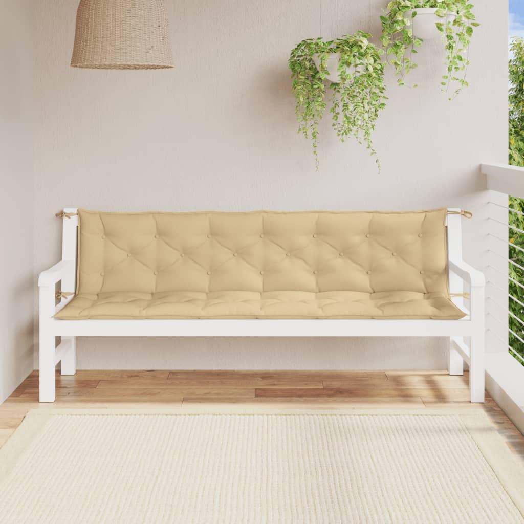 Vidaxl Garden Banch Cushions 2 St 200x50x7 cm Fassoso beige misto