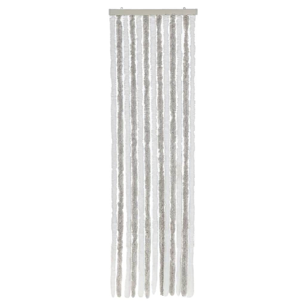 Tenda antimosche Vidaxx 56x185 cm ciniglia grigio chiaro e bianco