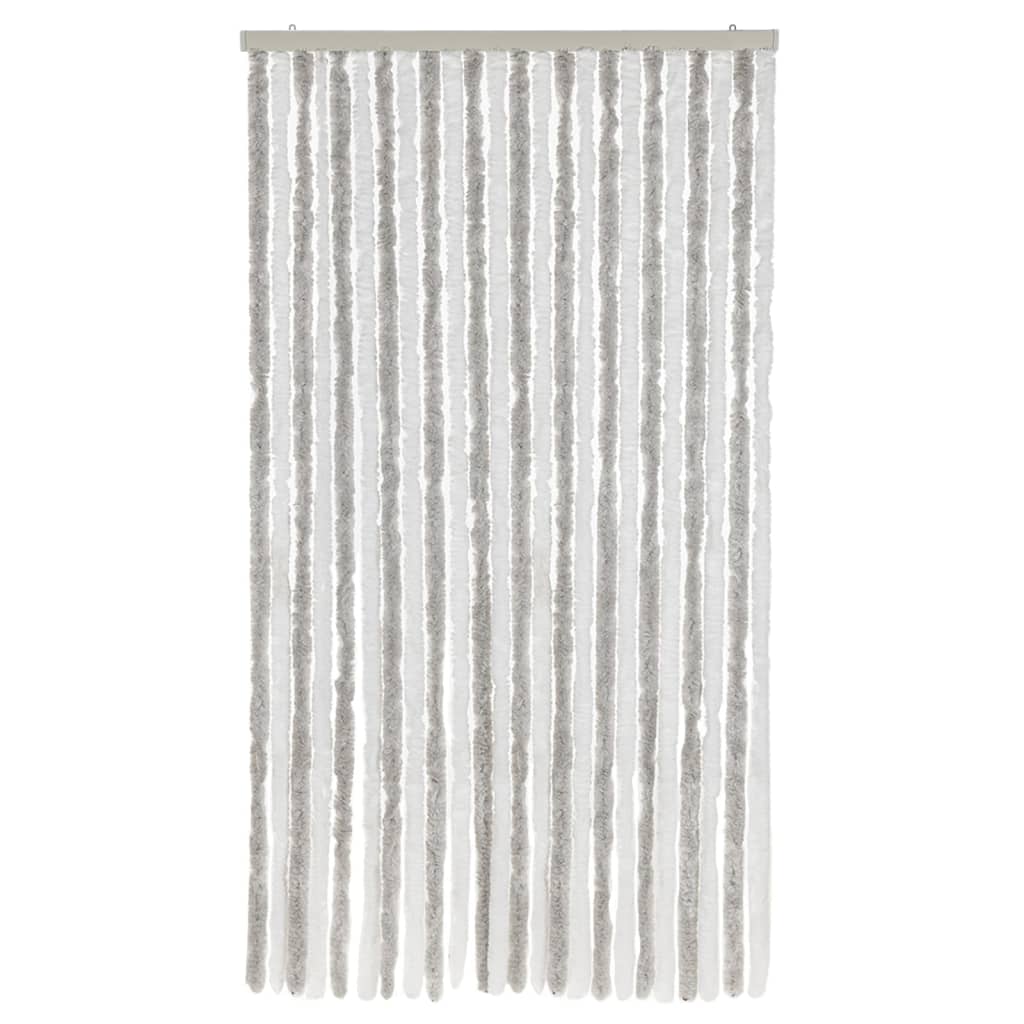Vidaxl Fly Curtain 100x220 cm Chenille grigio chiaro e bianco