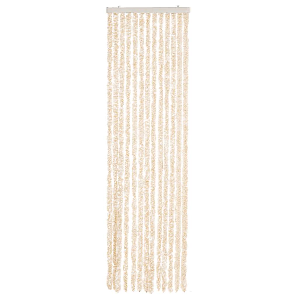 Vidaxl vliegengordijn 56x200 cm chenille beige en wit