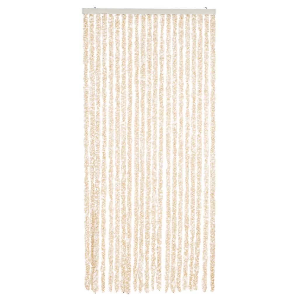 Vidaxl Fly Curtain 90x220 cm Chenille beige e White