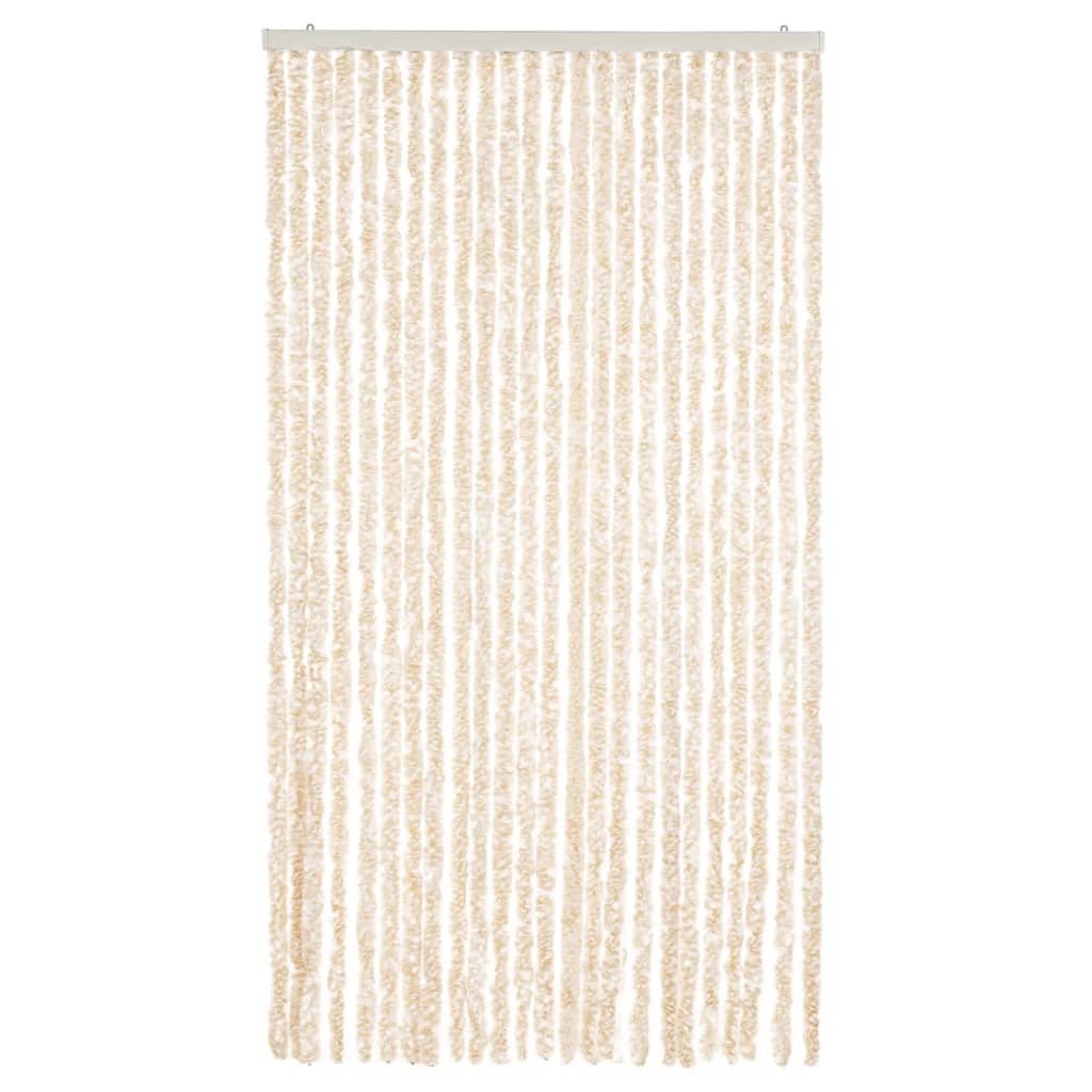 Vidaxl Fly Curtain 100x220 cm Chenille beige e bianco