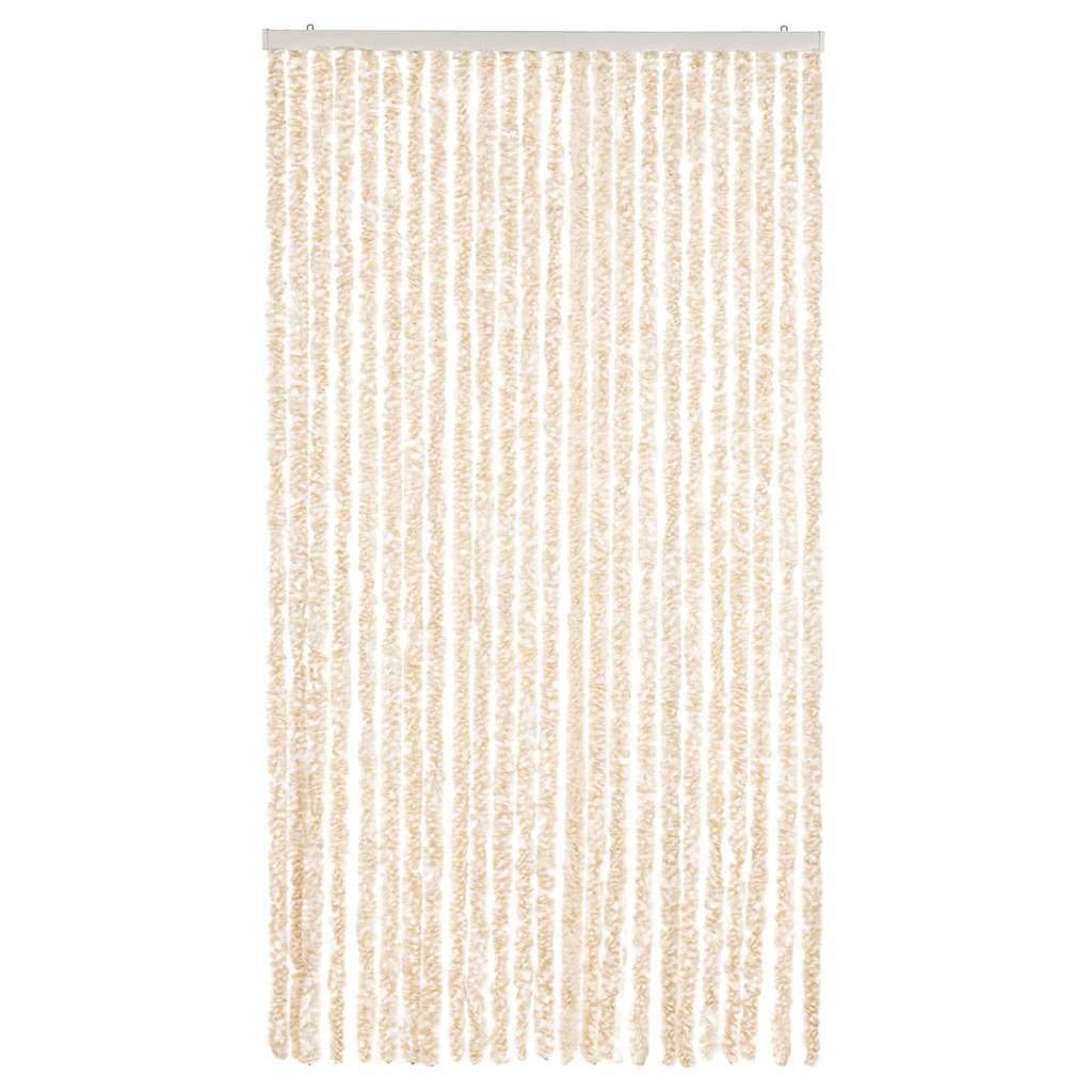 Vidaxl Fly Curtain 100x230 cm Chenille beige e bianco