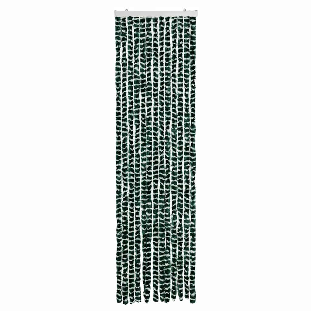 Vidaxl Fly Curtain 56x200 cm Chenille verde e bianco