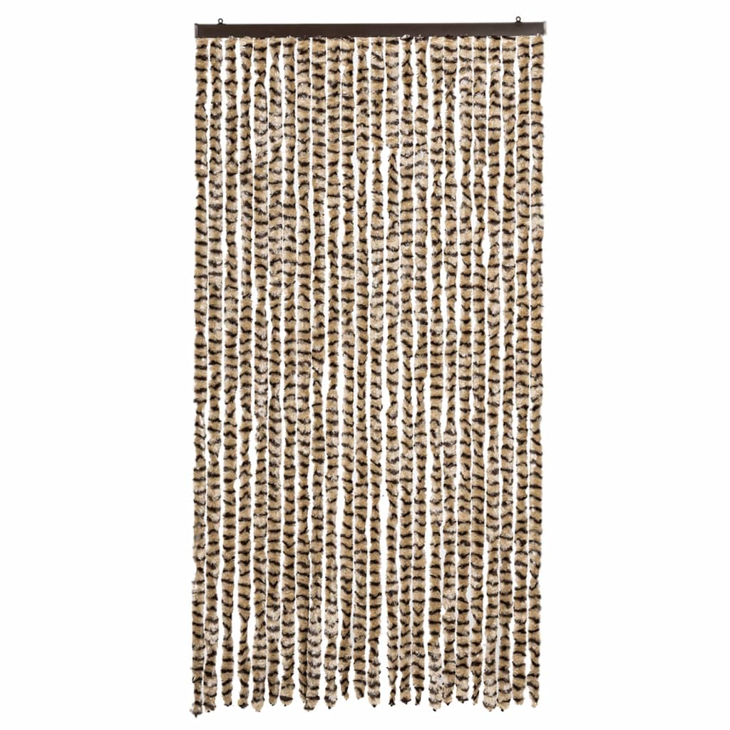 Vidaxl Fly Curtain 100x200 cm Chenille beige e Brown