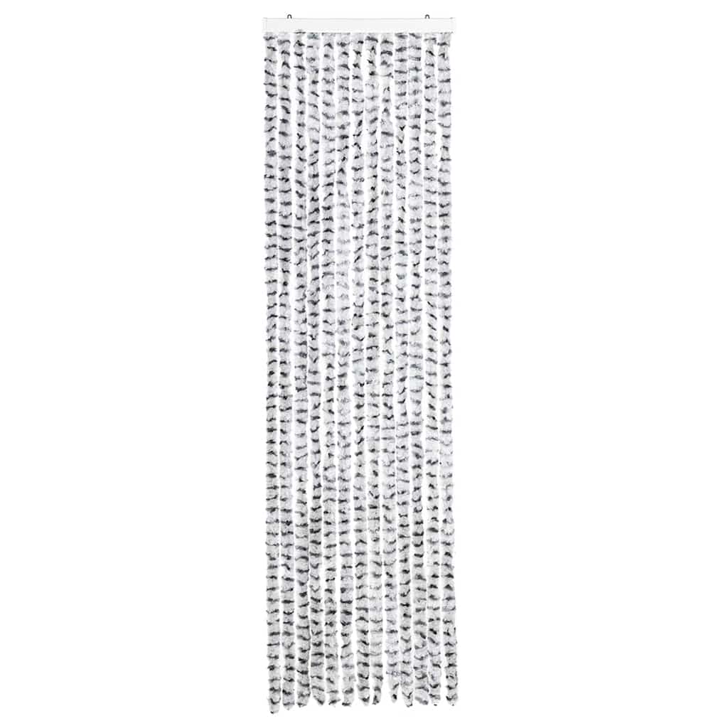 Vidaxl Fly Curtain 56x200 cm Chenille grigio chiaro e grigio scuro