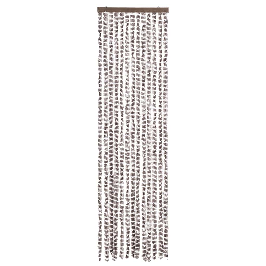 Vidaxl Fly Curtain 56x200 cm Chenille Taupe e White