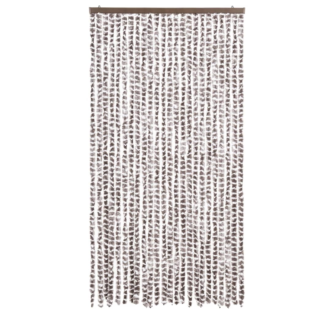 Vidaxl Fly Curtain 100x230 cm Chenille Taupe e White