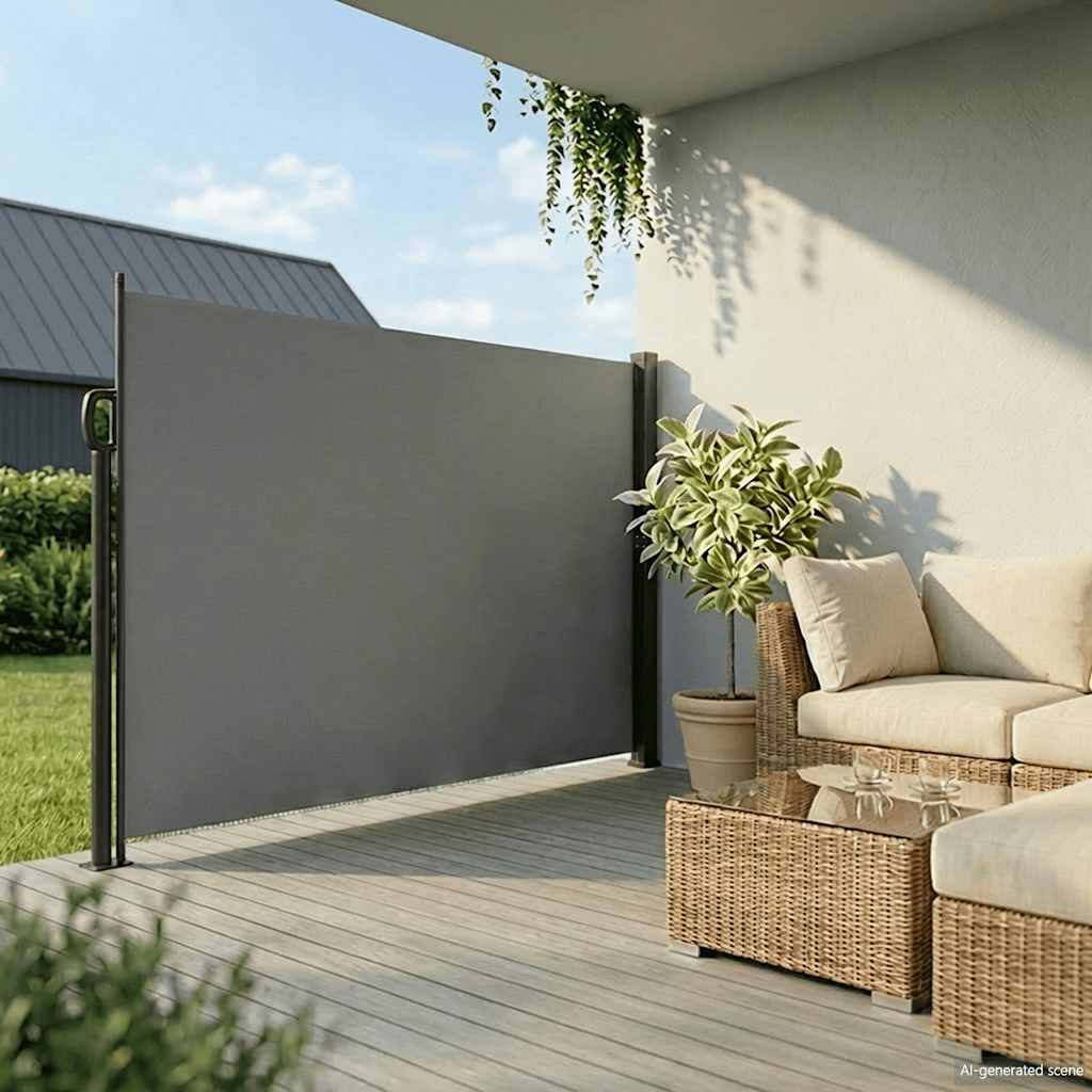 VidaXL Windshield Extendable 220x300 cm Anthracite -colored
