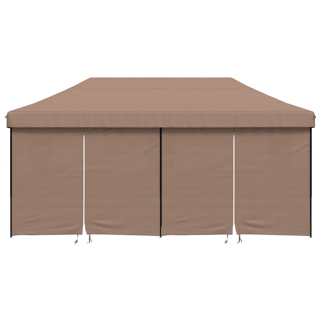 Pop-up pieghevole Vidaxl PartyTent con 4 pareti laterali marroni