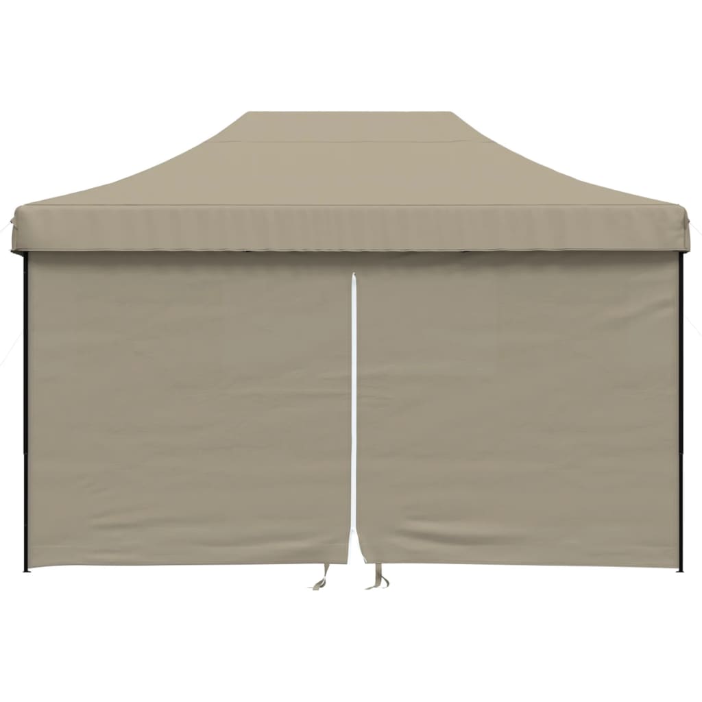 Tenda da festa pop-up pieghevole Vidaxx con 4 pareti laterali color talpa