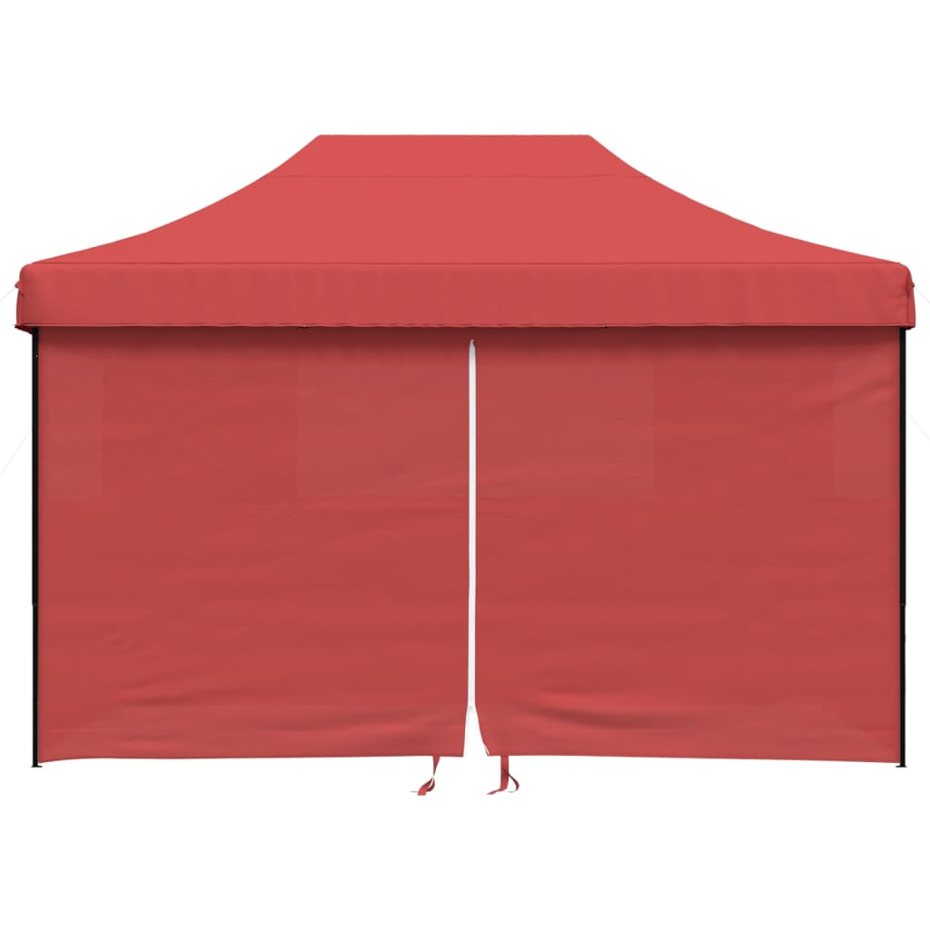 Tenda da festa pop-up pieghevole Vidaxx con 4 pareti laterali in rosso bordeaux
