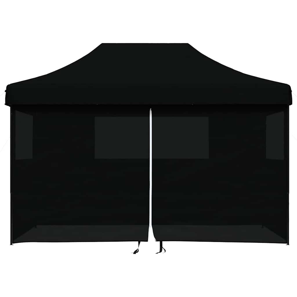 Tenda da festa pop-up pieghevole Vidaxx con 4 pareti laterali nera