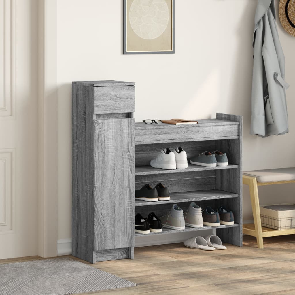 Vidaxx zapatero 100,5x28x100 cm madera contrachapada roble sonoma gris