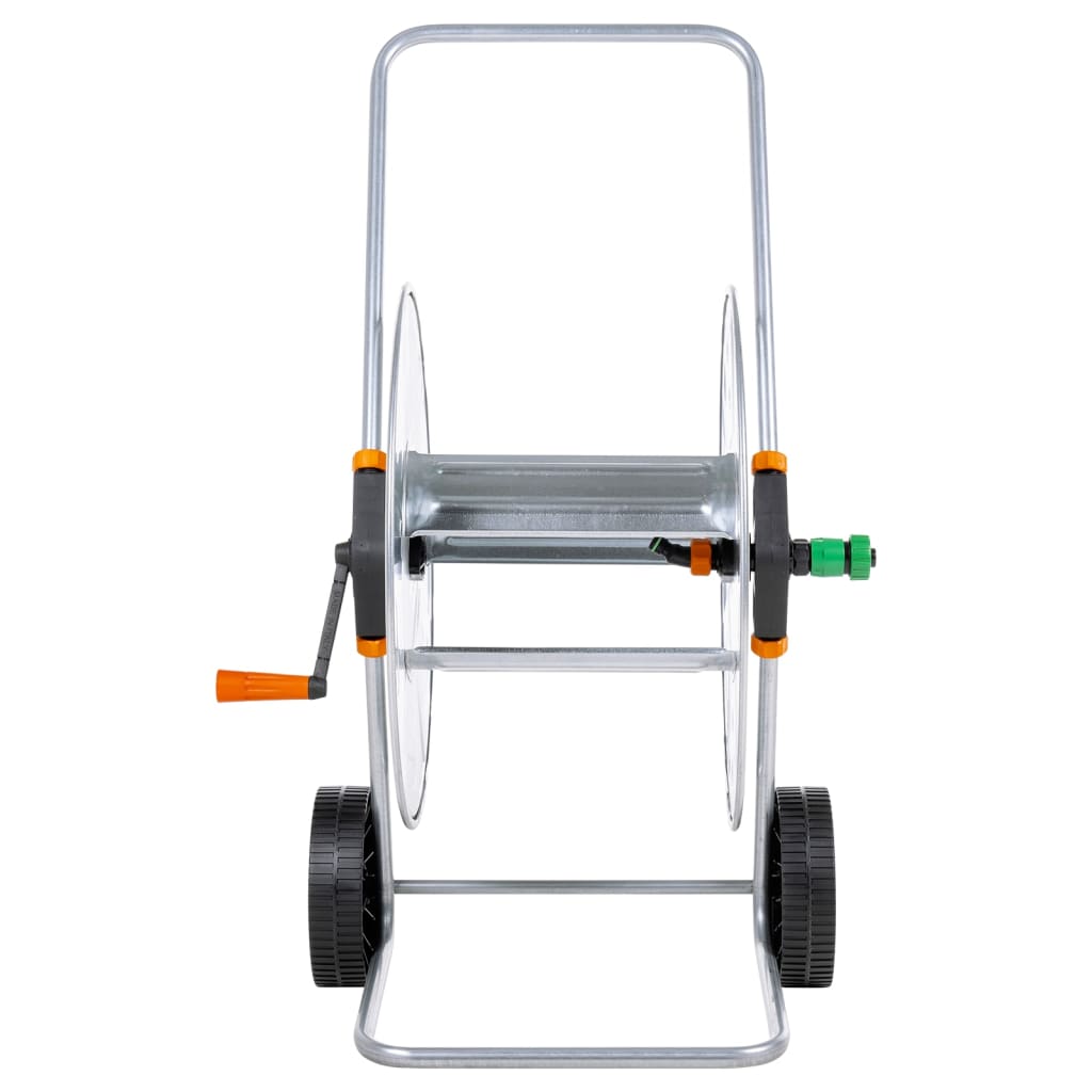 Carro de manguera de jardín vidaxxl para manguera de acero de 110 m 1 2 o 80 m 3 4