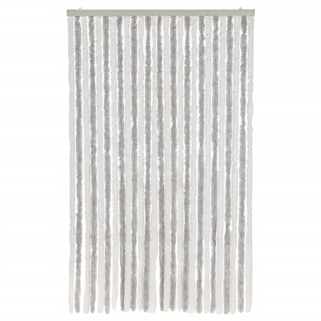 Vidaxl Fly Curtain 118x220 cm Chenille grigio chiaro e bianco