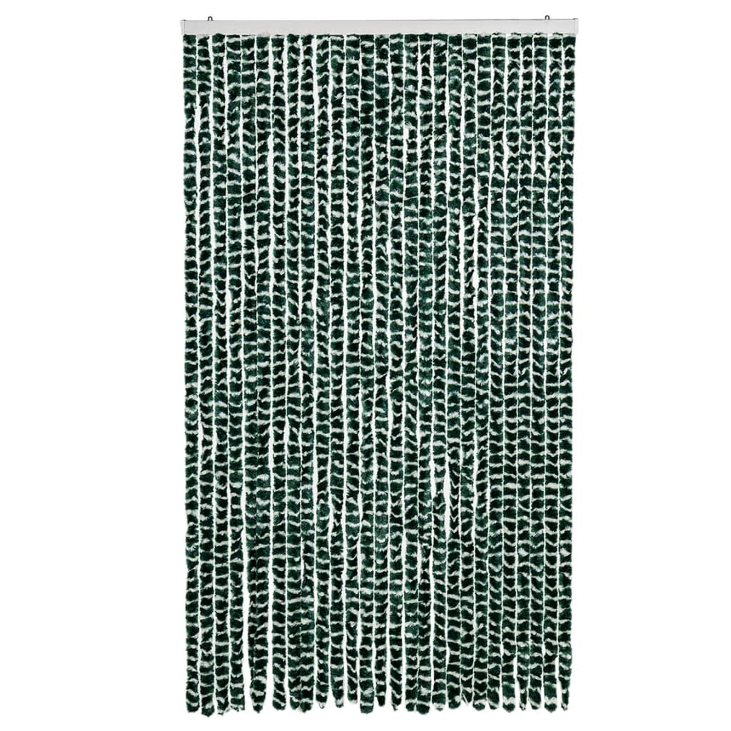 Vidaxl Fly Curtain 118x220 cm Chenille verde e bianco