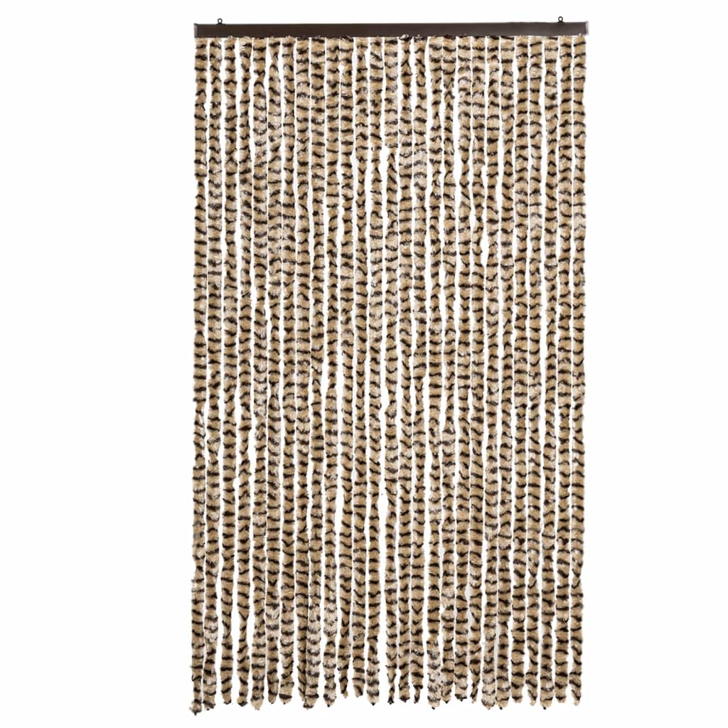 Vidaxl Fly Curtain 118x220 cm Chenille beige e Brown