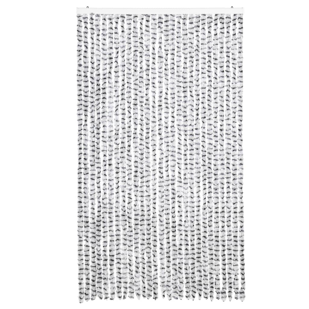 Vidaxl Fly Curtain 118x220 cm Chenille grigio chiaro e grigio scuro
