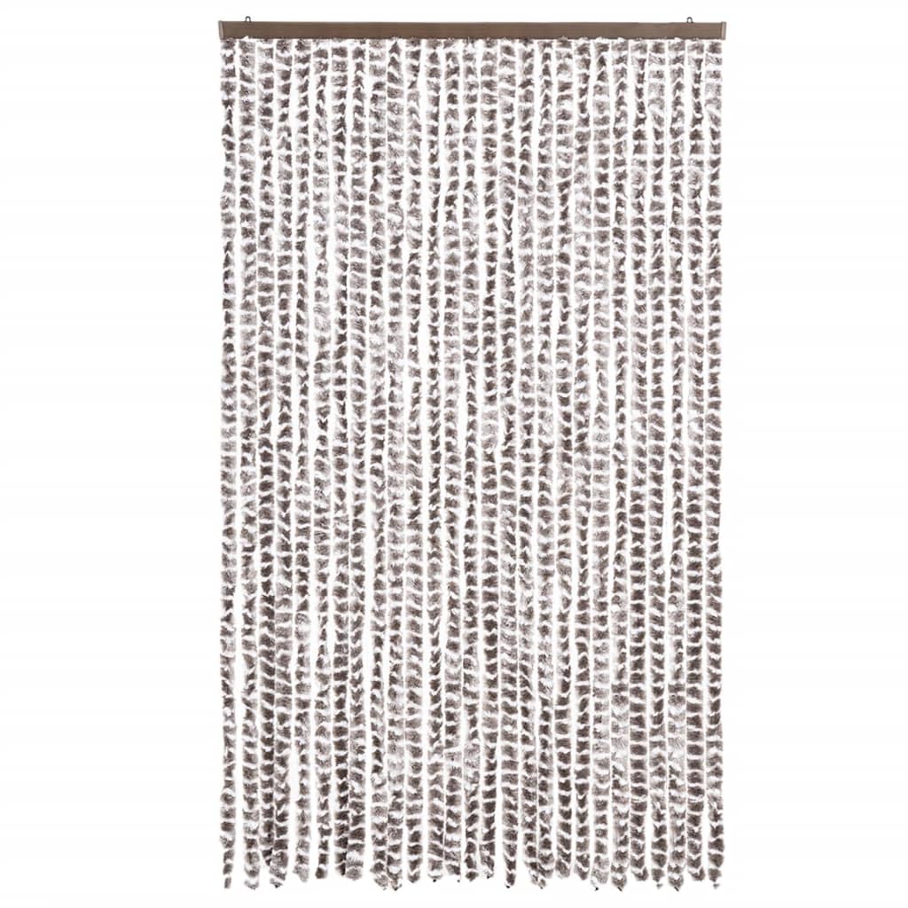 Vidaxl Fly Curtain 118x220 cm Chenille Taupe e White