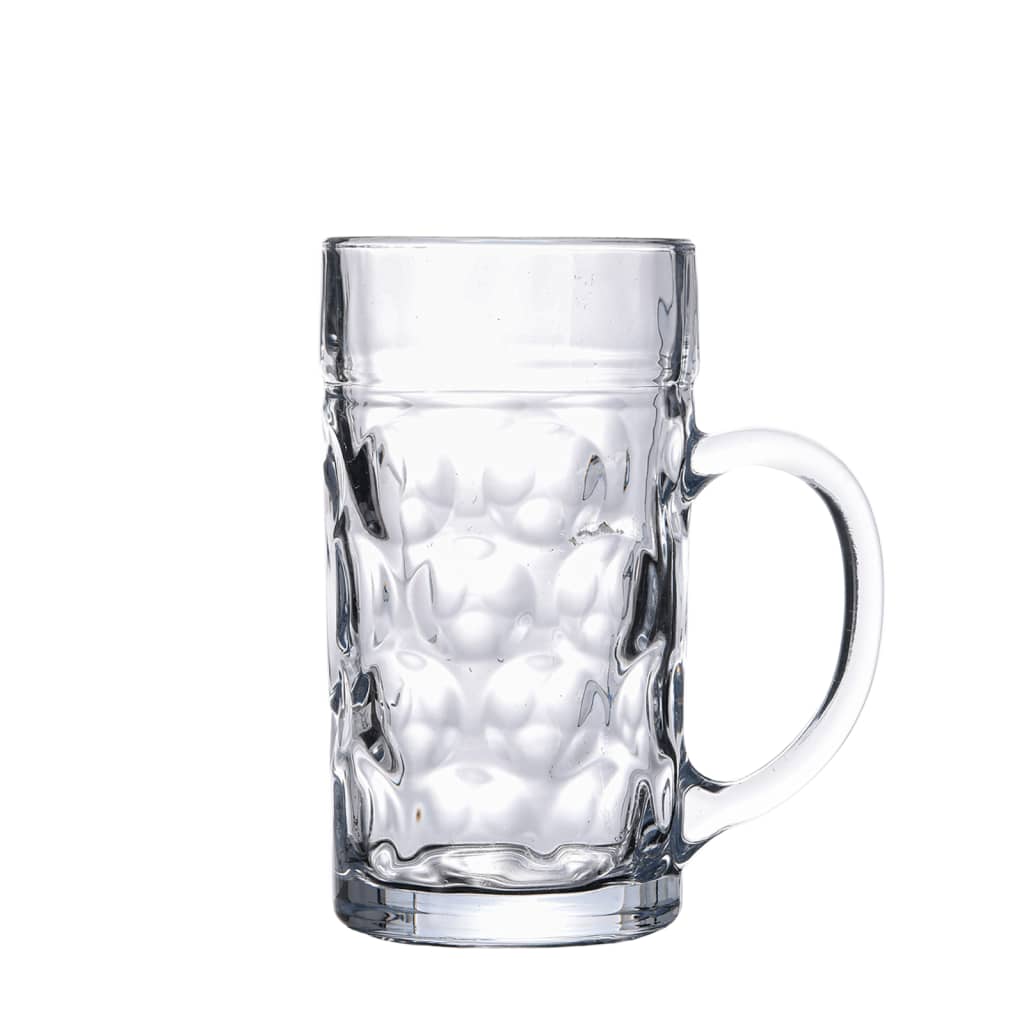 Tazas de cerveza Vidaxl con mango 6 pc 1000 ml de vidrio