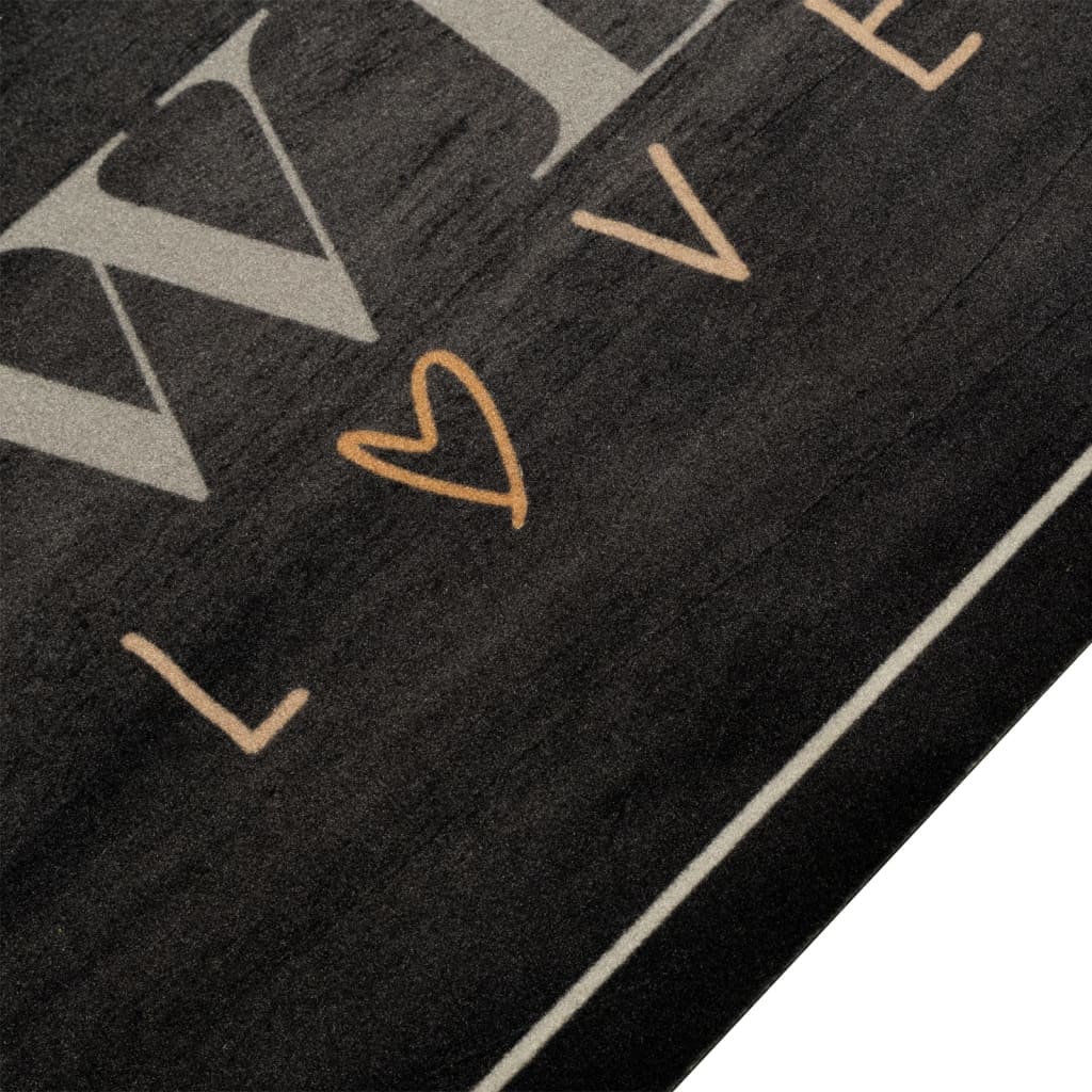 Vidaxl tappetino da cucina text caffè lavabile 45x150 cm velluto