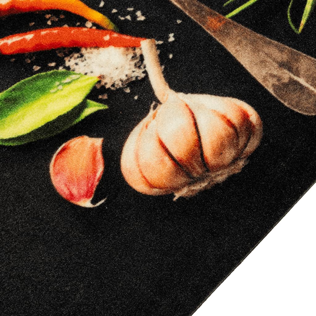Vidaxl tappetino da cucina stampato di erbe lavabile 60x300 cm velluto