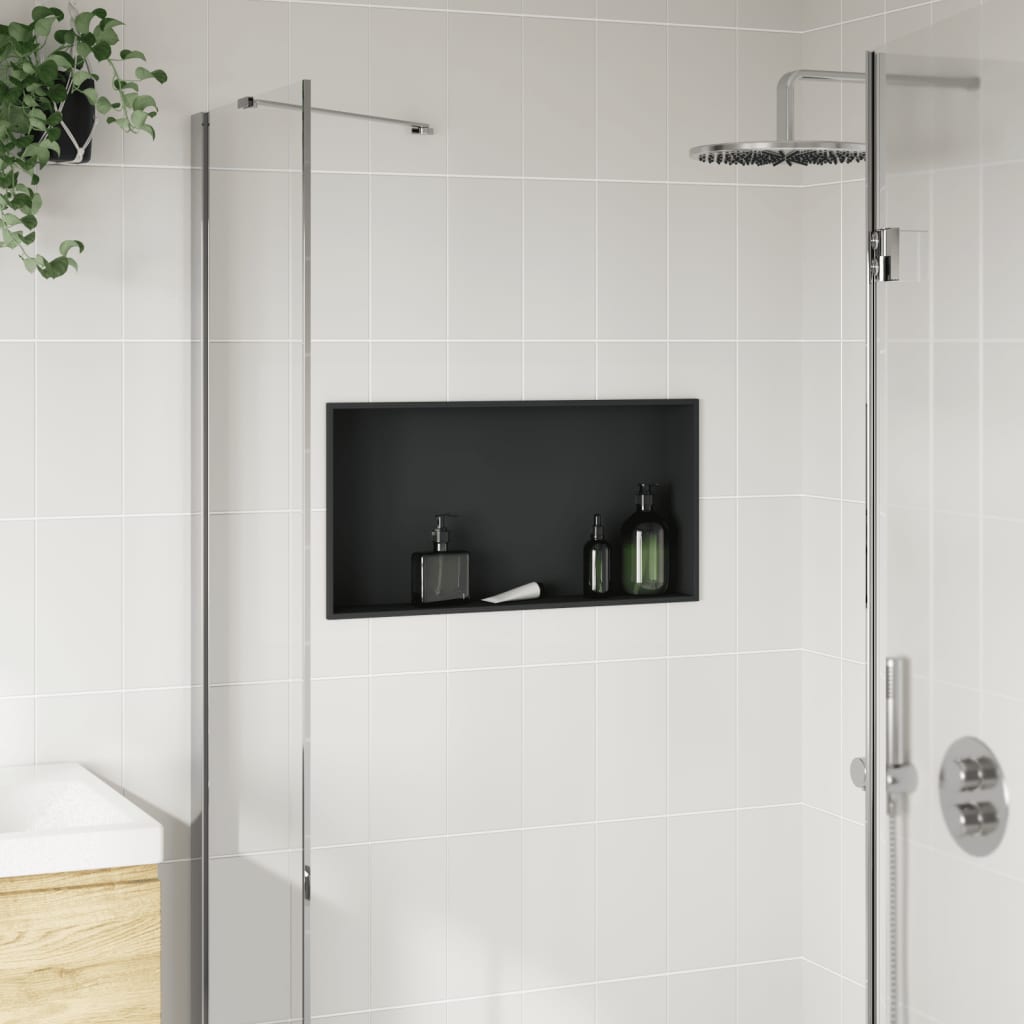 Nicchia doccia Vidaxx 62x32x9 cm acciaio inossidabile nero opaco