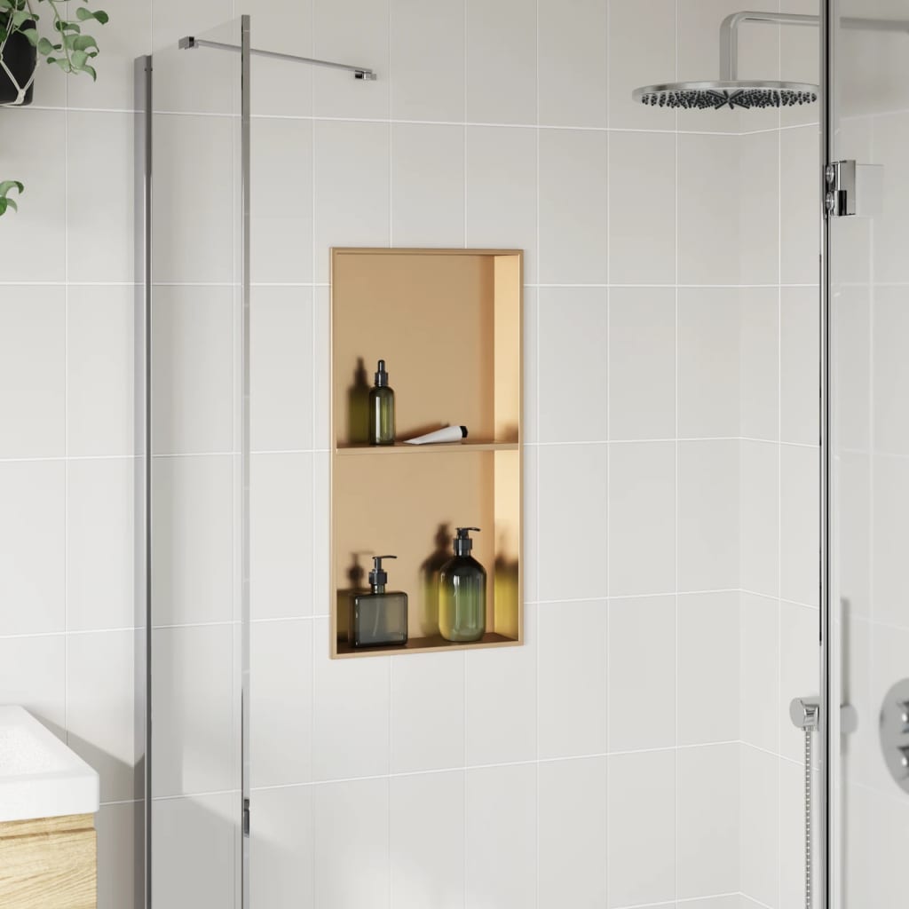 Nicchia doccia Vidaxx 32x62x9 cm in acciaio inox spazzolato color oro