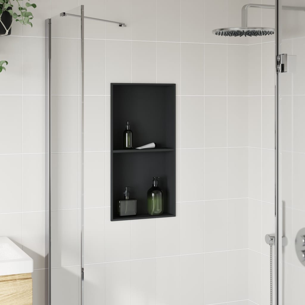 Vidaxl Shower 32x62x9 cm in acciaio inossidabile nero