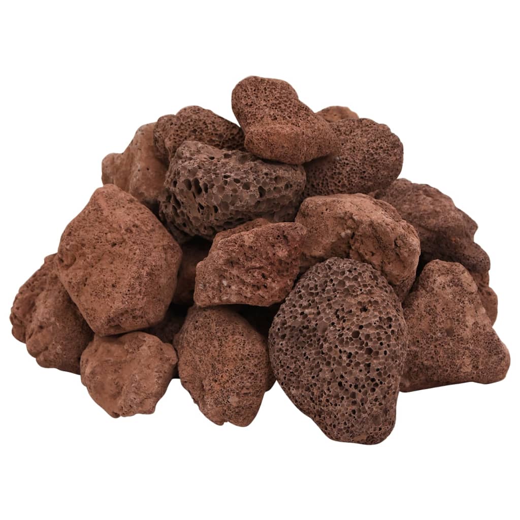 Vidaxl lavastenen 10 kg 5-8 cm rood