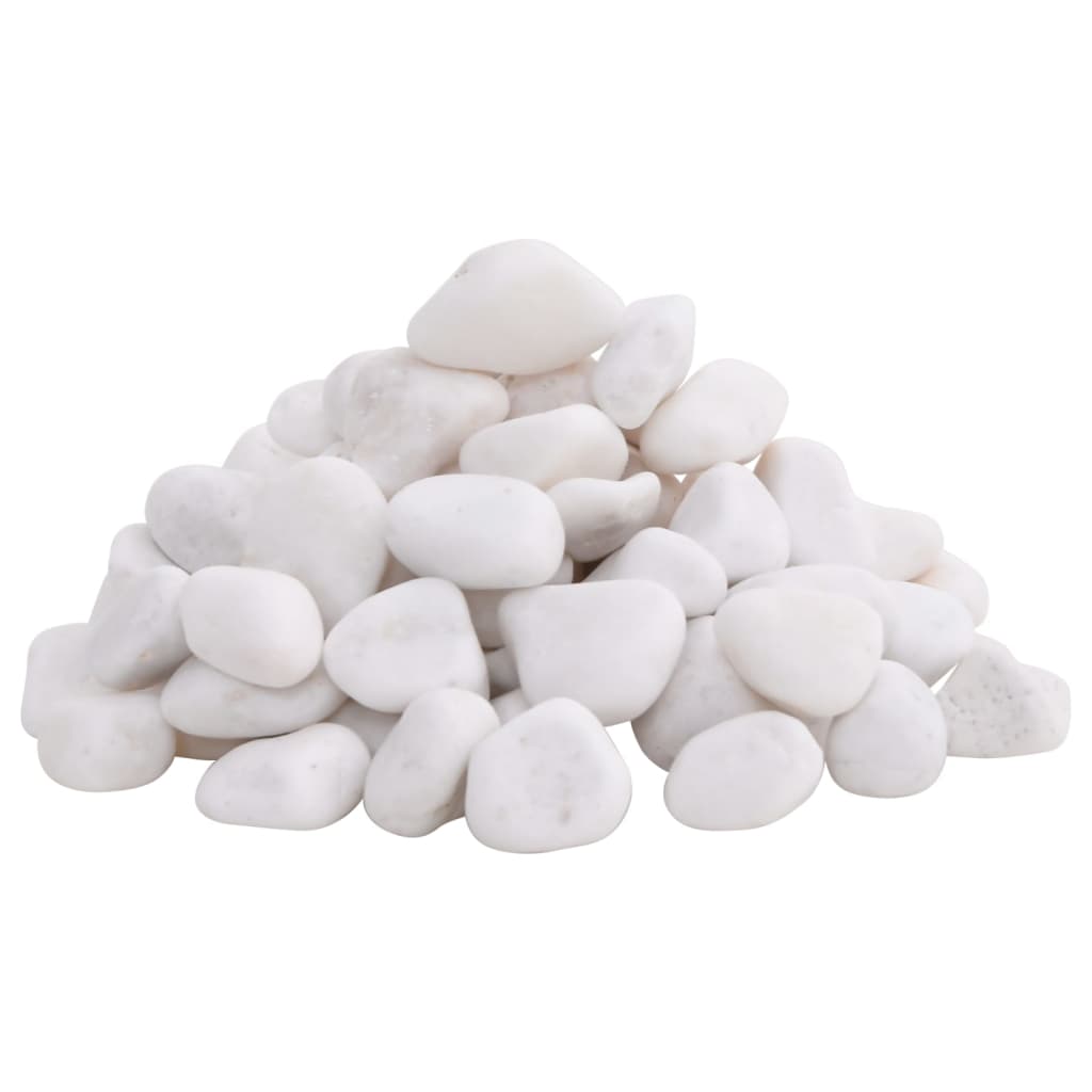 Vidaxl ciottoli lucidi 2-5 cm 25 kg bianco