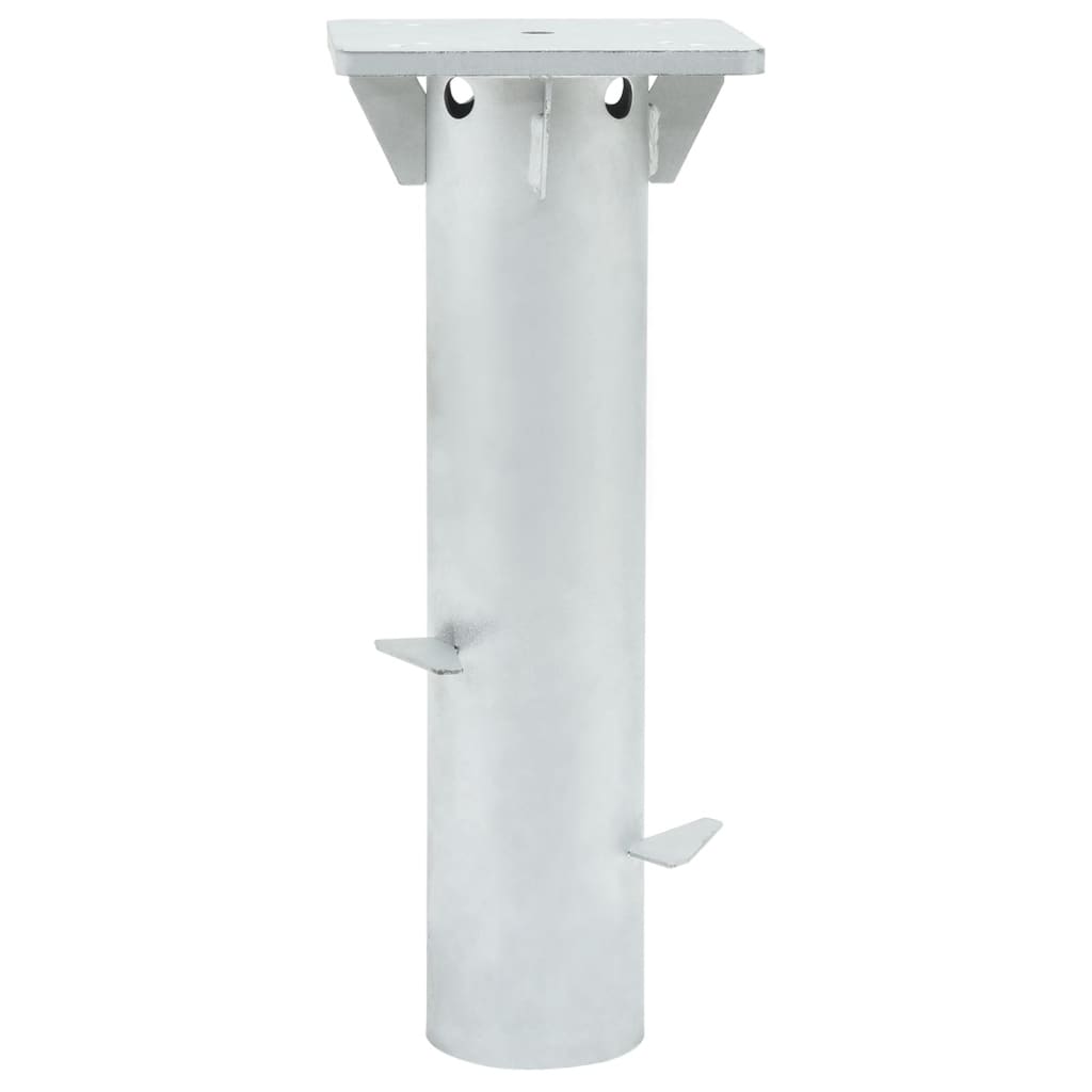 Vidaxl Parasol Foot per nel terreno 16x16x39,5 cm in acciaio argento colorato