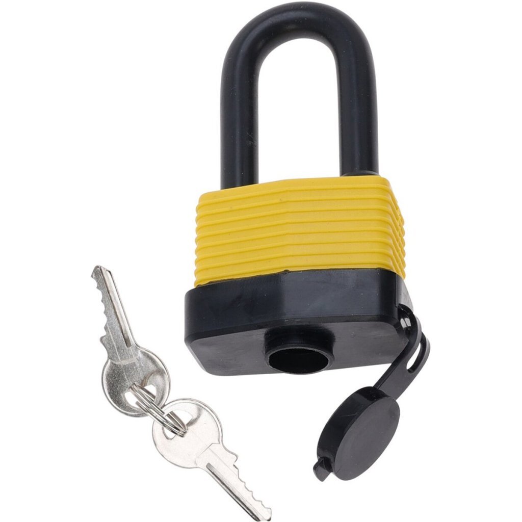 Candado Fx tools con llave negro amarillo
