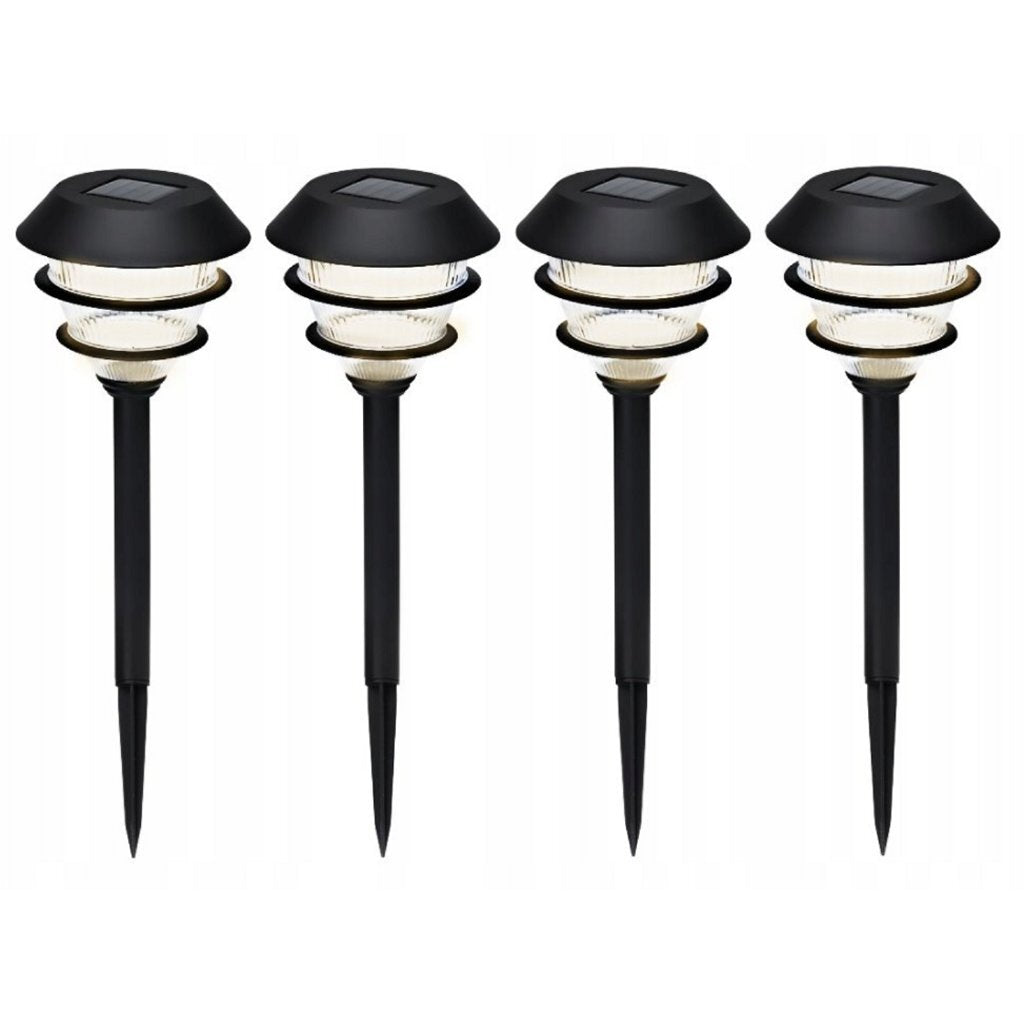 Lampade solari da giardino Pro Garden 4 pezzi nere