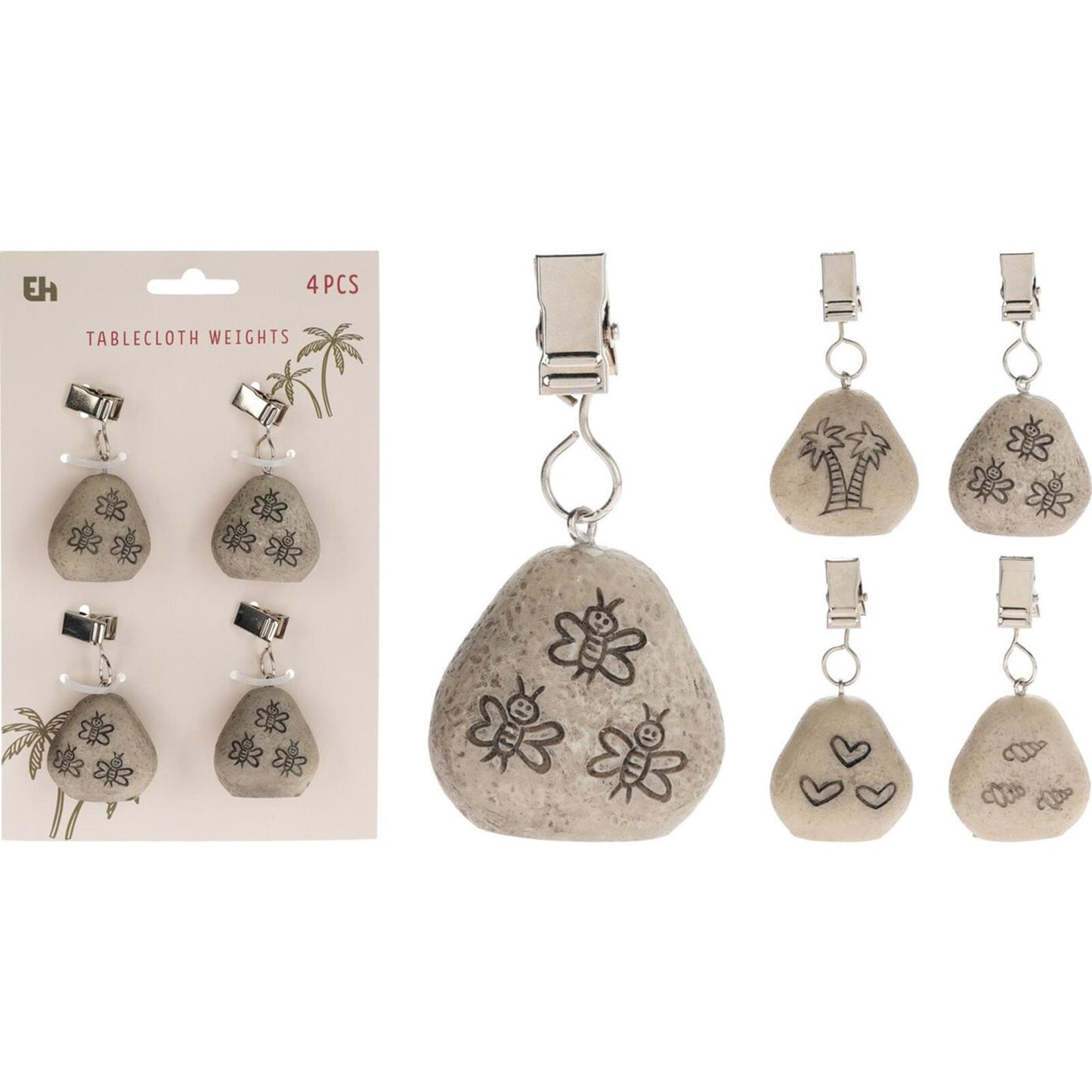 Excelentes pesas para manteles para el hogar, juego de piedra de 4 piezas.