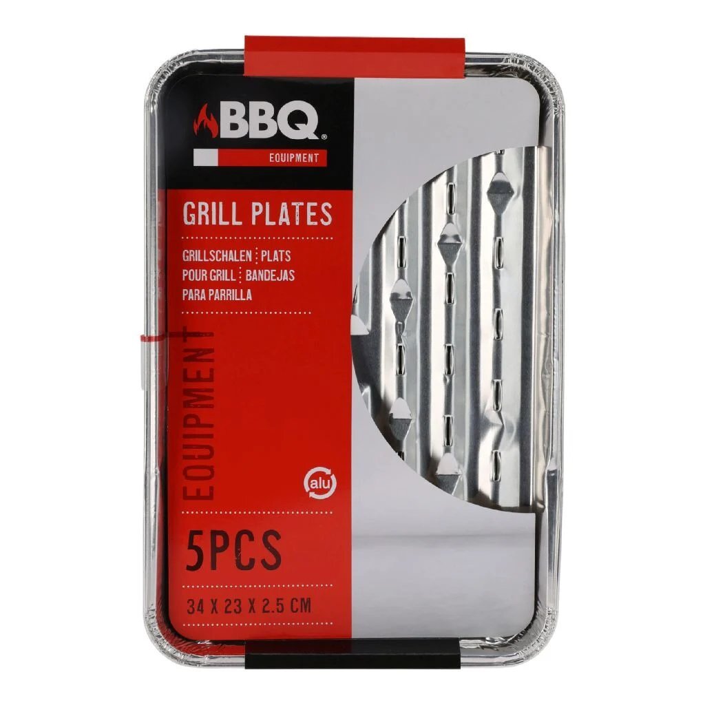 Platos para parrilla BBQ 34x23x2,5 cm 5 piezas