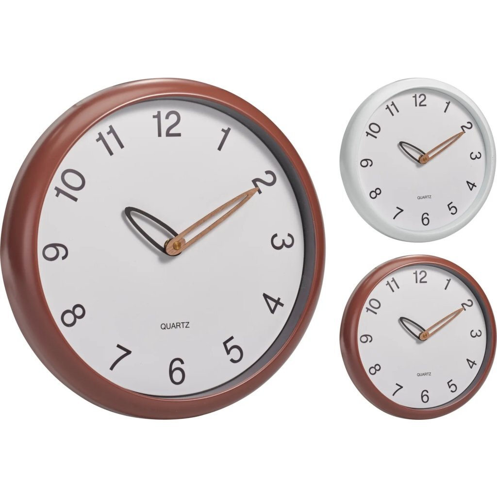 Otras marcas reloj de pared analógico 30 cm marrón blanco