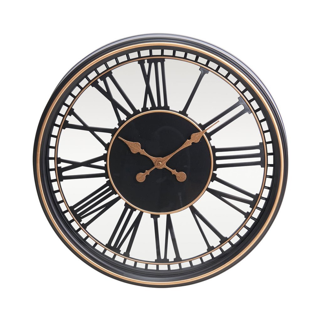Otras marcas reloj de pared analógico 49,5 cm oro negro