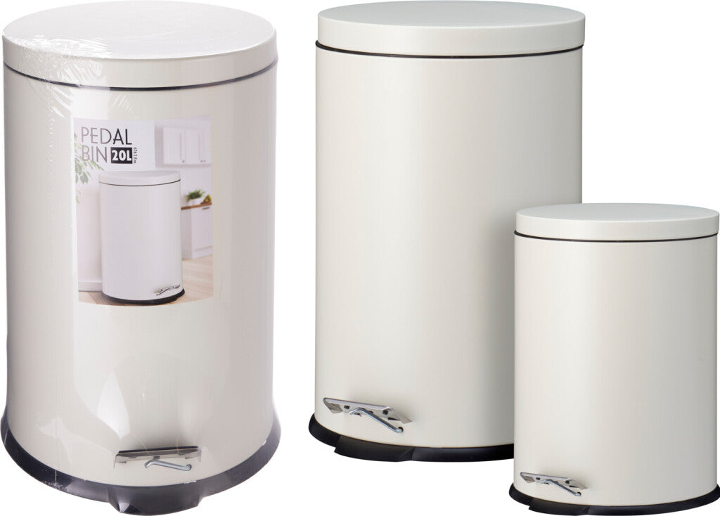 Eccellente set di pattumiere a pedale per casalinghi 20l 5l crema