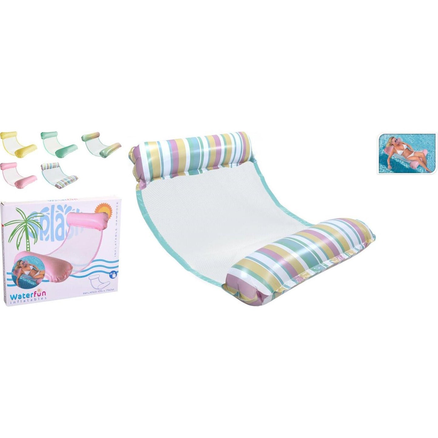 Colchoneta flotante inflable o hamaca de agua.