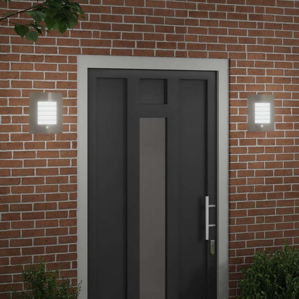 Lampada da parete per esterni Vidaxx 2 pezzi argento 23,5 x 9 x 26 cm
