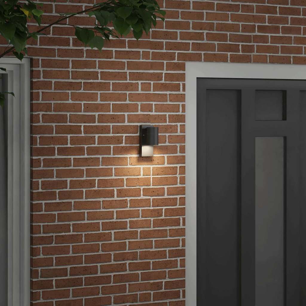 Lampada da parete per esterni Vidaxx nera 6,5 x 10,5 x 16 cm in acciaio inossidabile e vetro